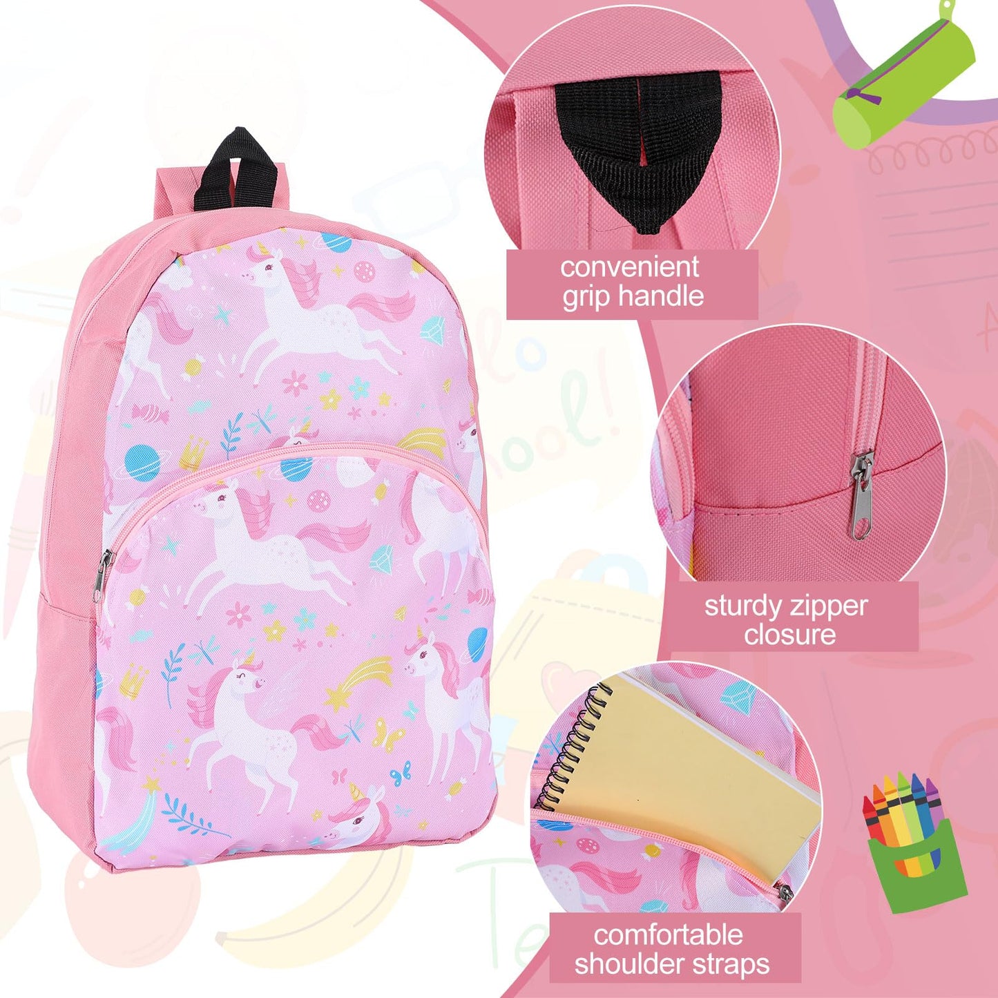 24-Pack 15" Kids Backpacks – Elementary
