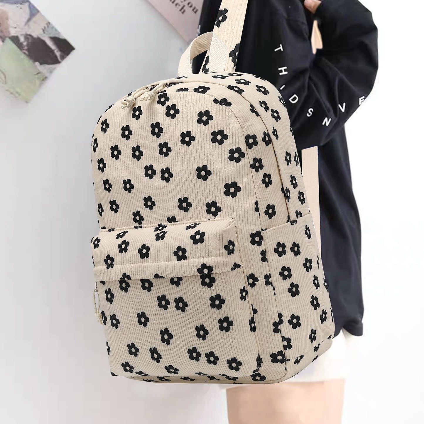 School Backpack for Teen Girls & Women, Corduroy