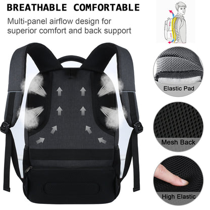 Anti-Theft Laptop Backpack with USB – 15.6" Black