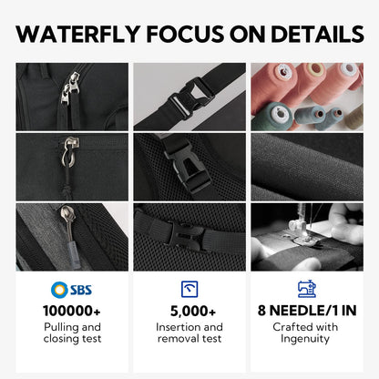 WATERFLY Crossbody Sling Backpack for Travel