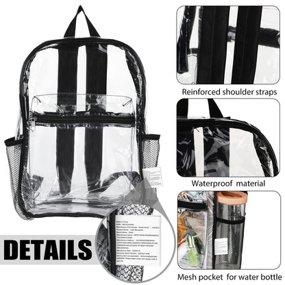 Silkfly Clear Backpacks 72-Pack, PVC Transparent