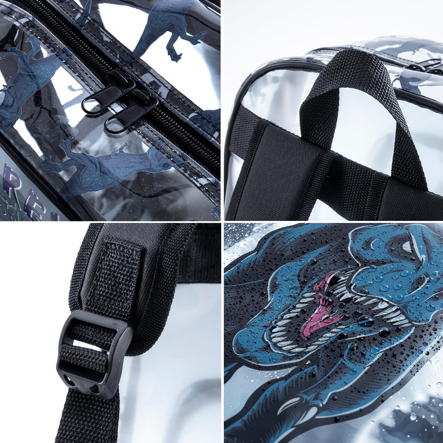 20-Pack 16" Clear Dinosaur Kids Backpacks