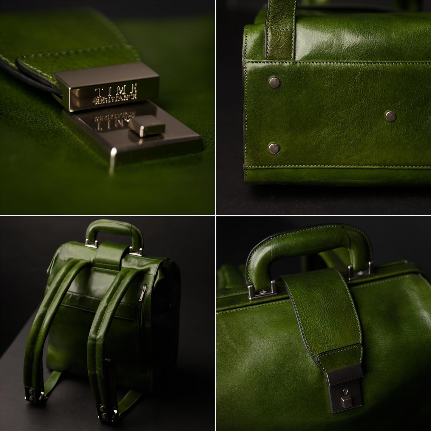 Time Resistance Leather Backpack for Men and Women