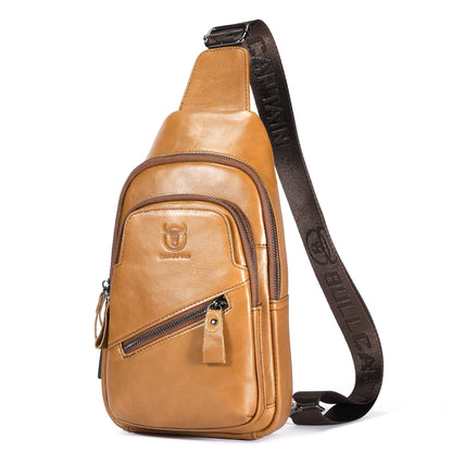 LUKZIJAES Genuine Leather Sling Bag for Men