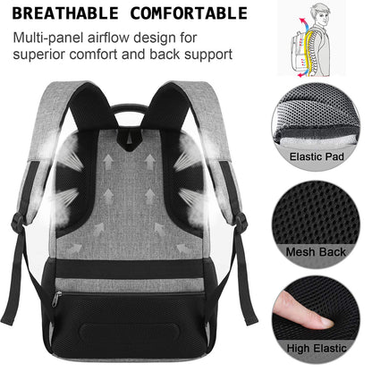 Anti-Theft Laptop Backpack with USB – 15.6" Black