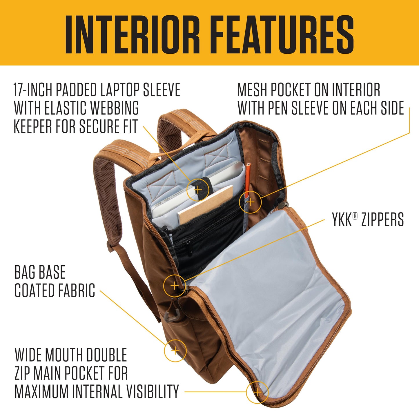 Carhartt 21L Top-Load Laptop Backpack – Brown
