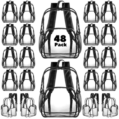 Amylove Clear PVC Backpack, 15", Black, 100-Pack