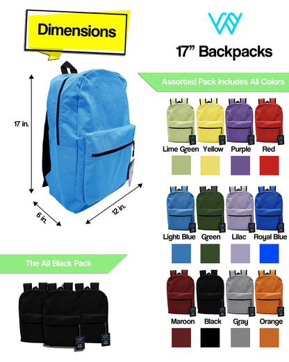 Winterlace 24-Pack Lightweight Backpacks, 17-Inch