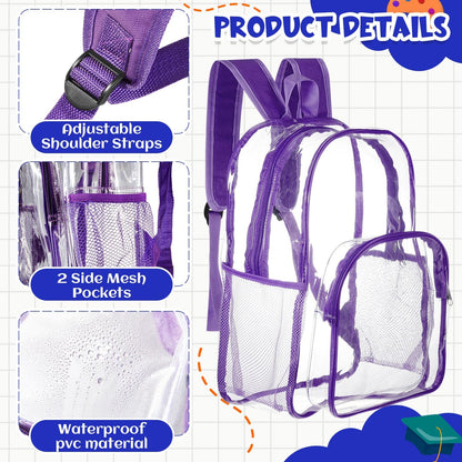 Amylove Clear PVC Backpack, 15", Black, 100-Pack