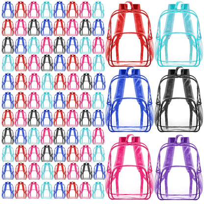 Amylove Clear PVC Backpack, 15", Black, 100-Pack