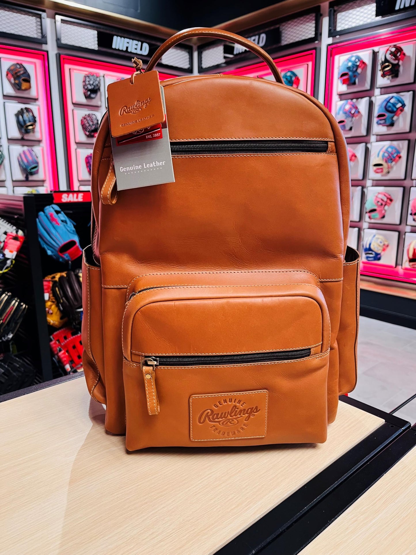 Rawlings Heritage 1887 Men's Leather Backpack, Brown