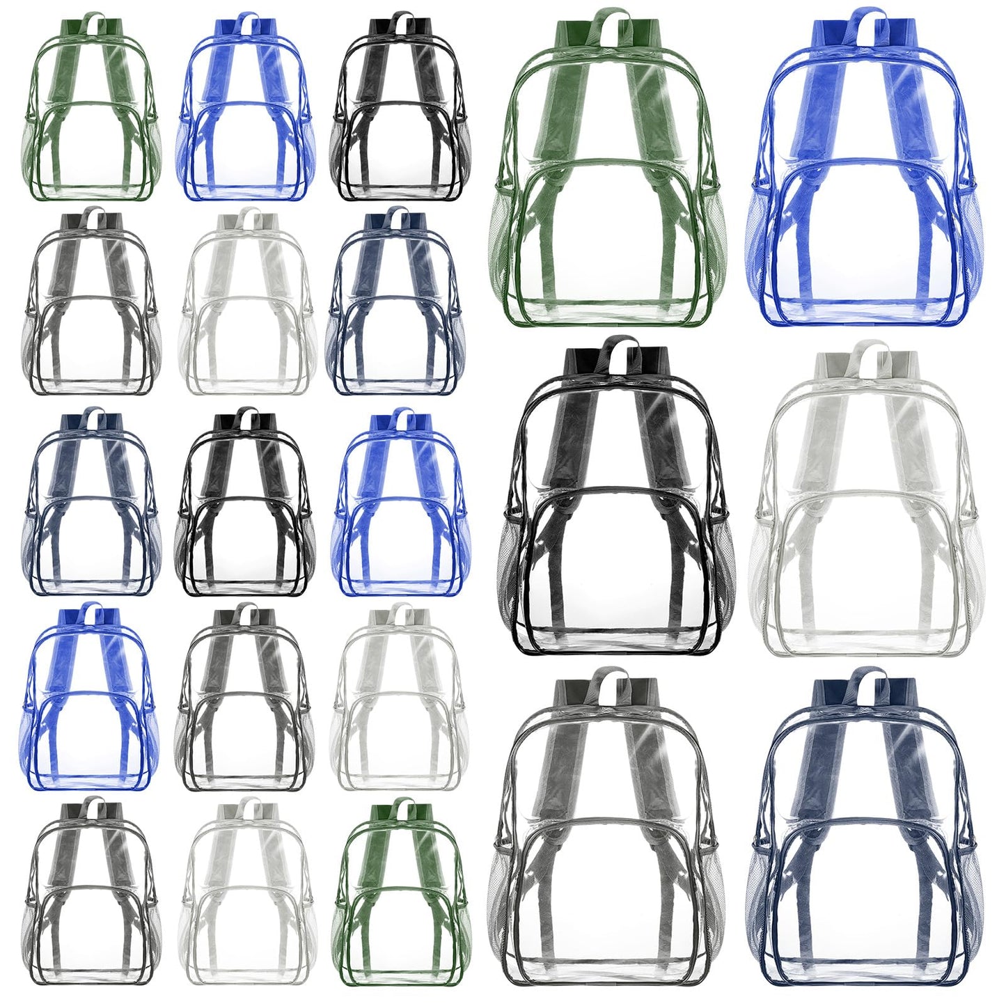 Amylove Clear PVC Backpack, 15", Black, 100-Pack