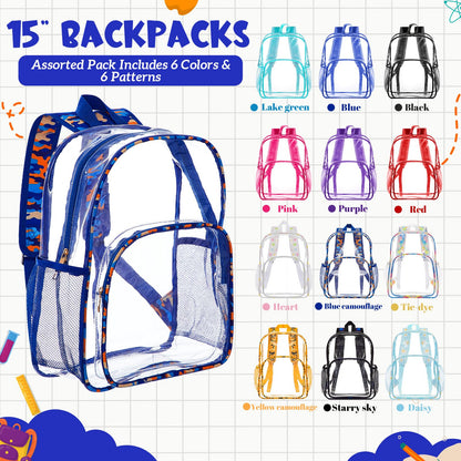 Amylove Clear PVC Backpack, 15", Black, 100-Pack