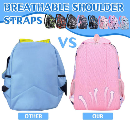 PerKoop 8 Pieces Backpacks Boys and Girls 17 Inch School Bag