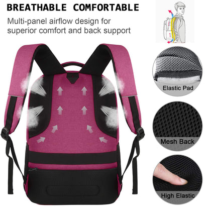 Anti-Theft Laptop Backpack with USB – 15.6" Black