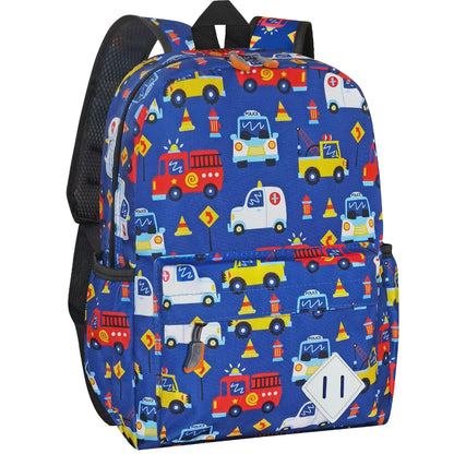 15" Kids Backpack for Preschool – Cute Car Design,