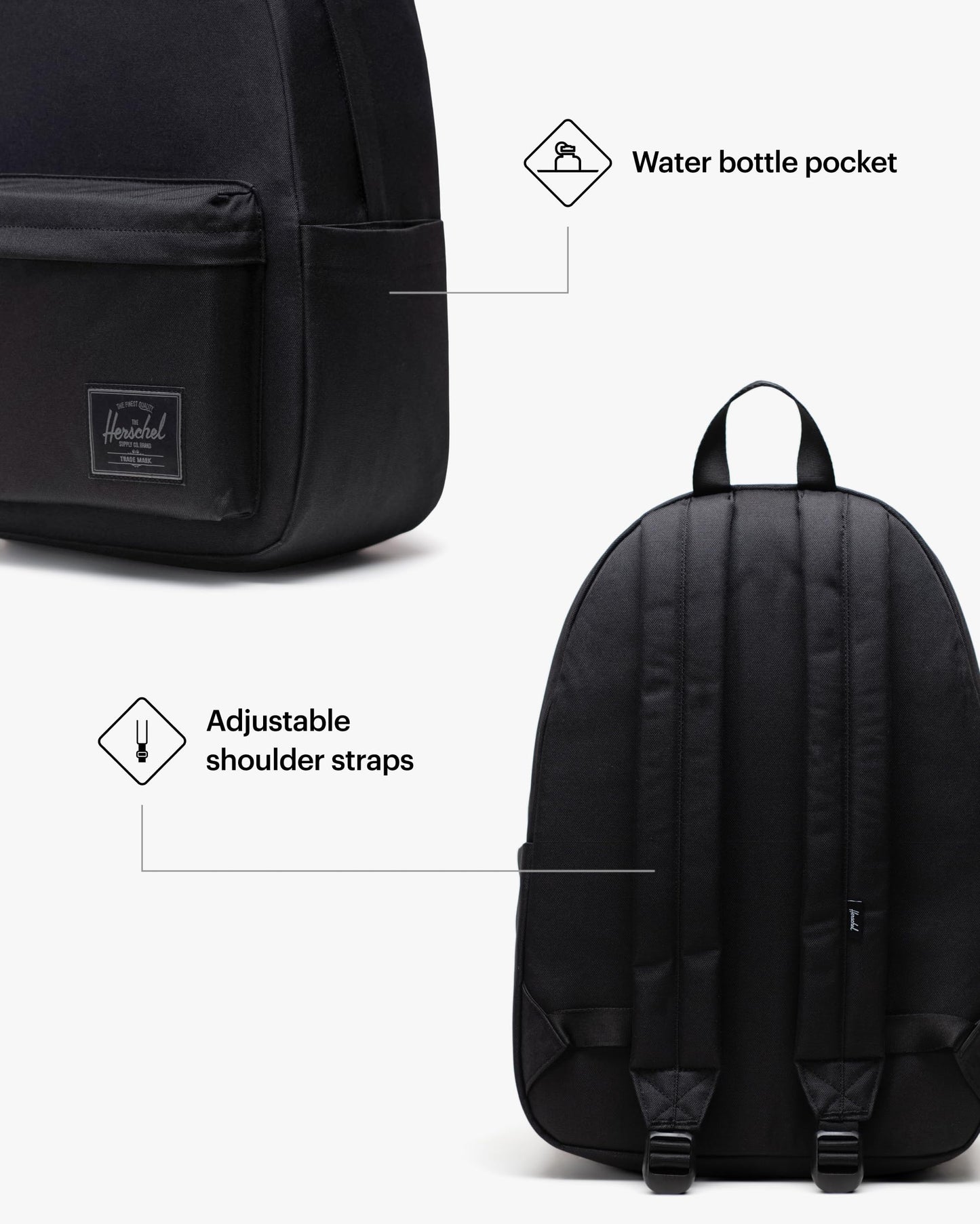 Herschel Supply Co. Classic Backpack, Black (New), Standard-26L