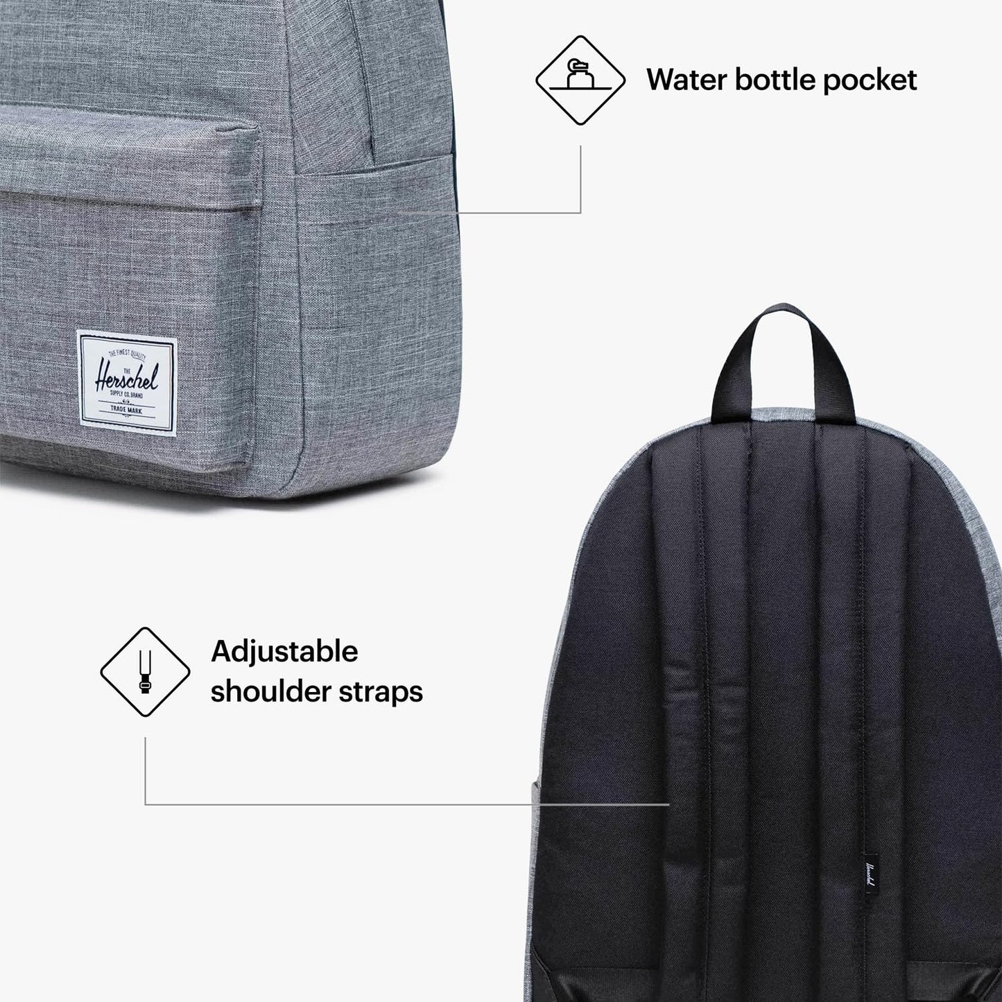 Herschel Supply Co. Classic Backpack, Black (New), Standard-26L