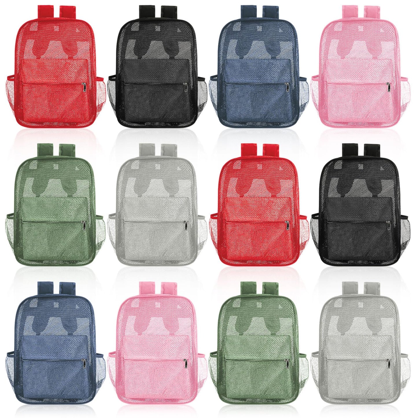 Amylove 17" Mesh Backpack – 48 Pack, Colorful