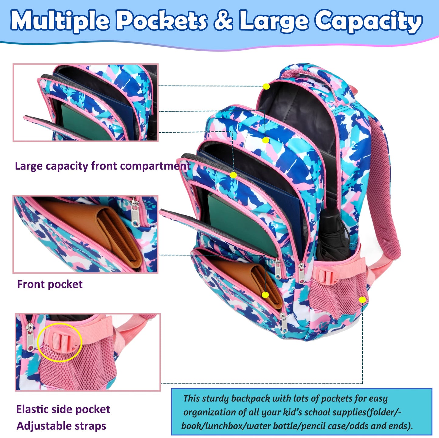 BLUEFAIRY 17" Kids Backpack for Boys