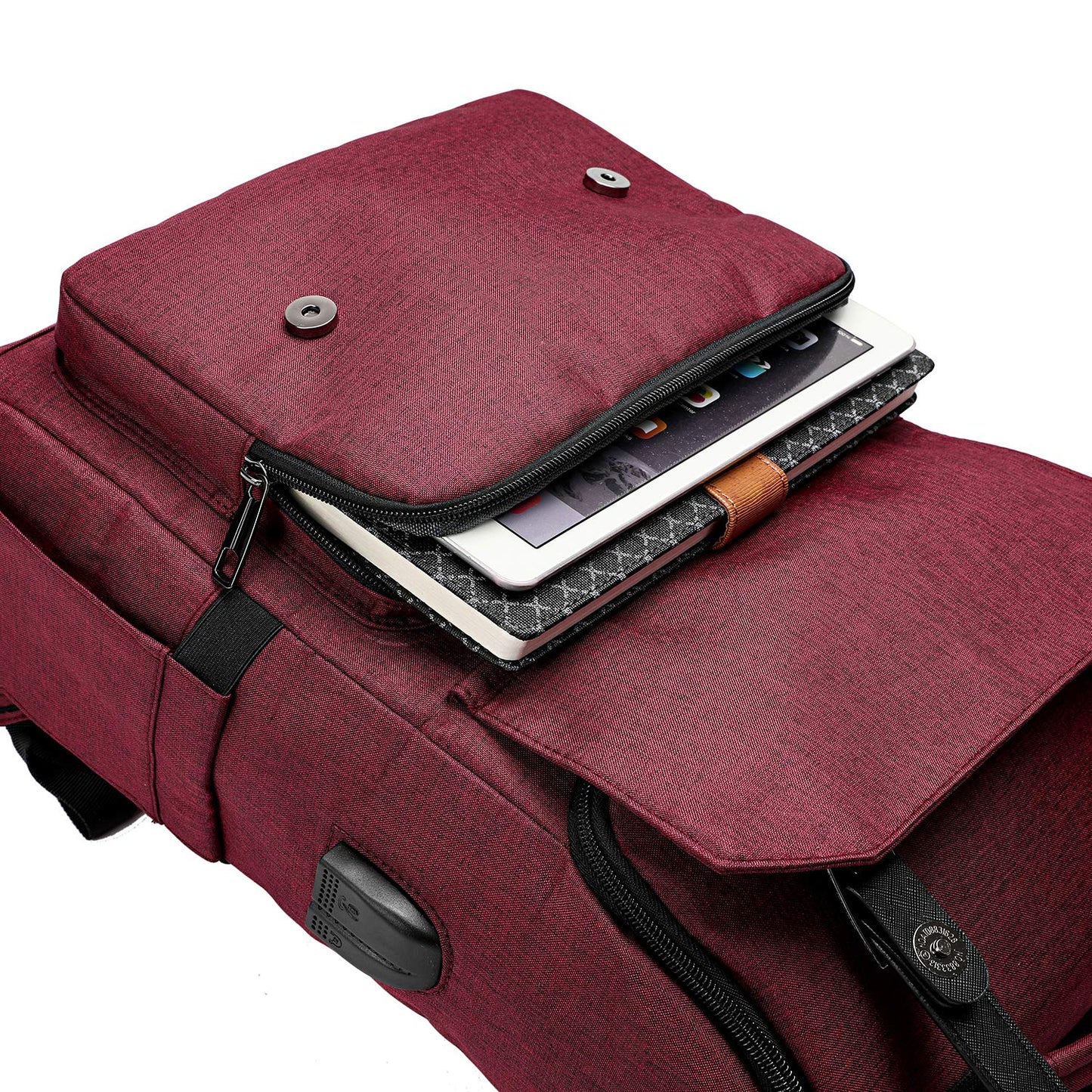 YALUNDISI Vintage Laptop Backpack with USB, Black