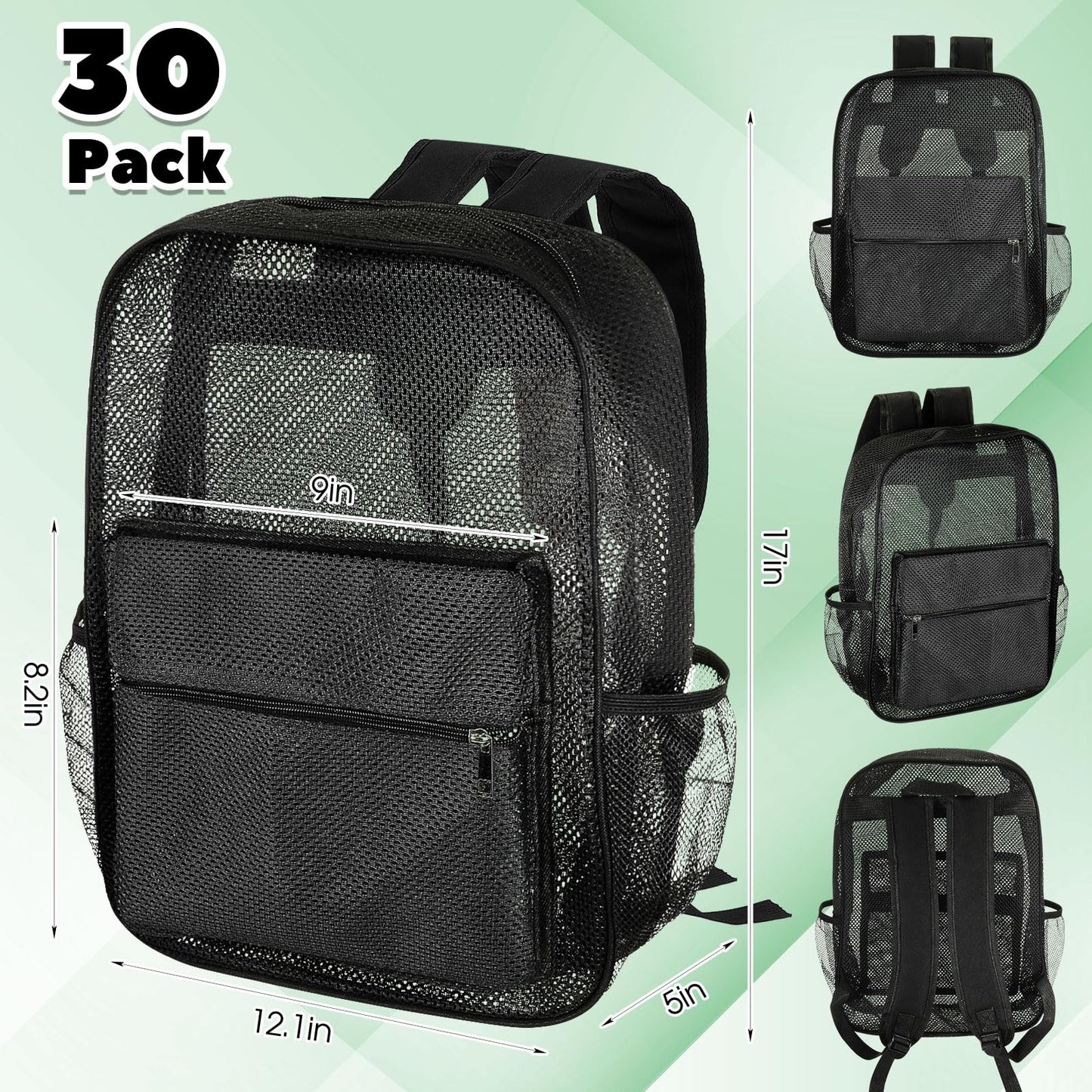 Amylove 17" Mesh Backpack – 48 Pack, Colorful