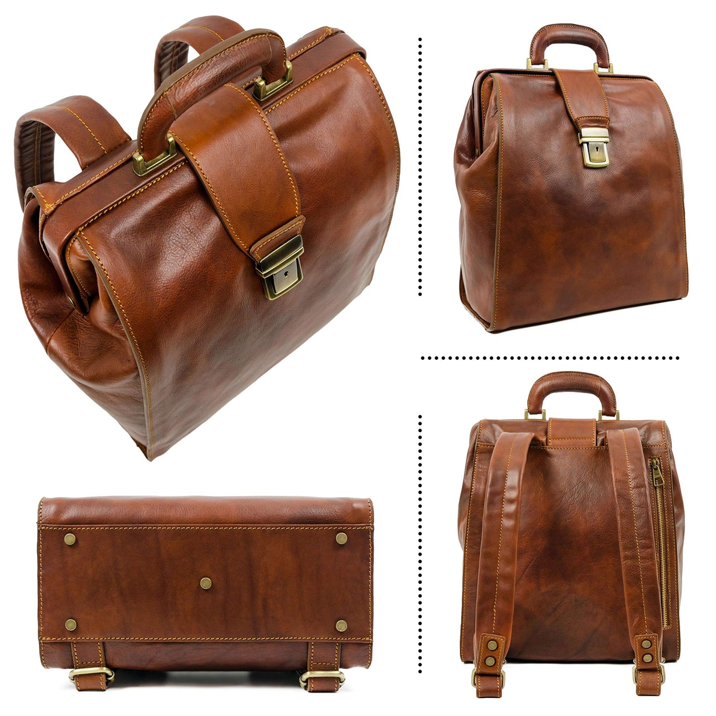 Time Resistance Leather Backpack for Men and Women