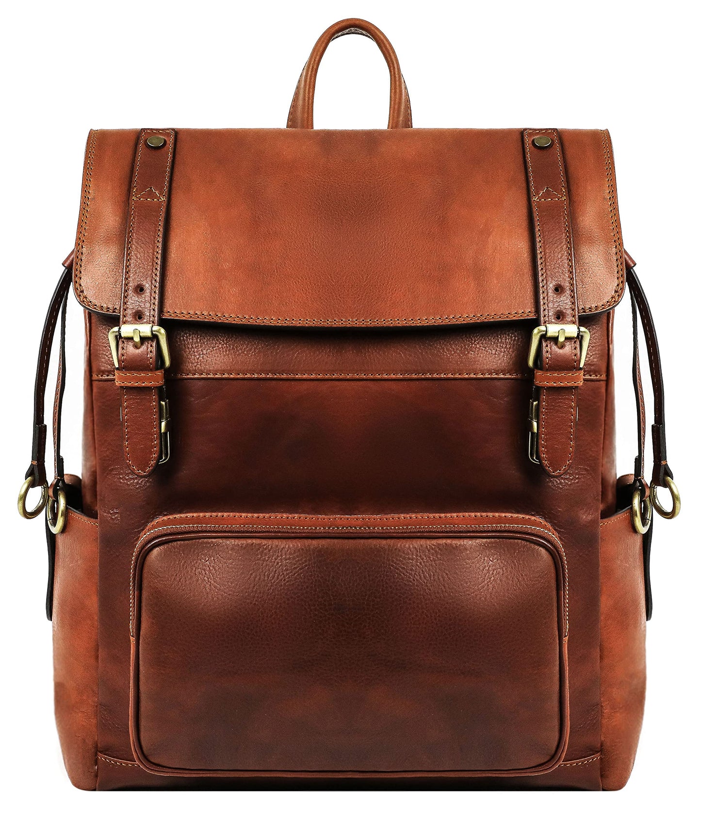 Time Resistance Leather Travel Backpack, Black