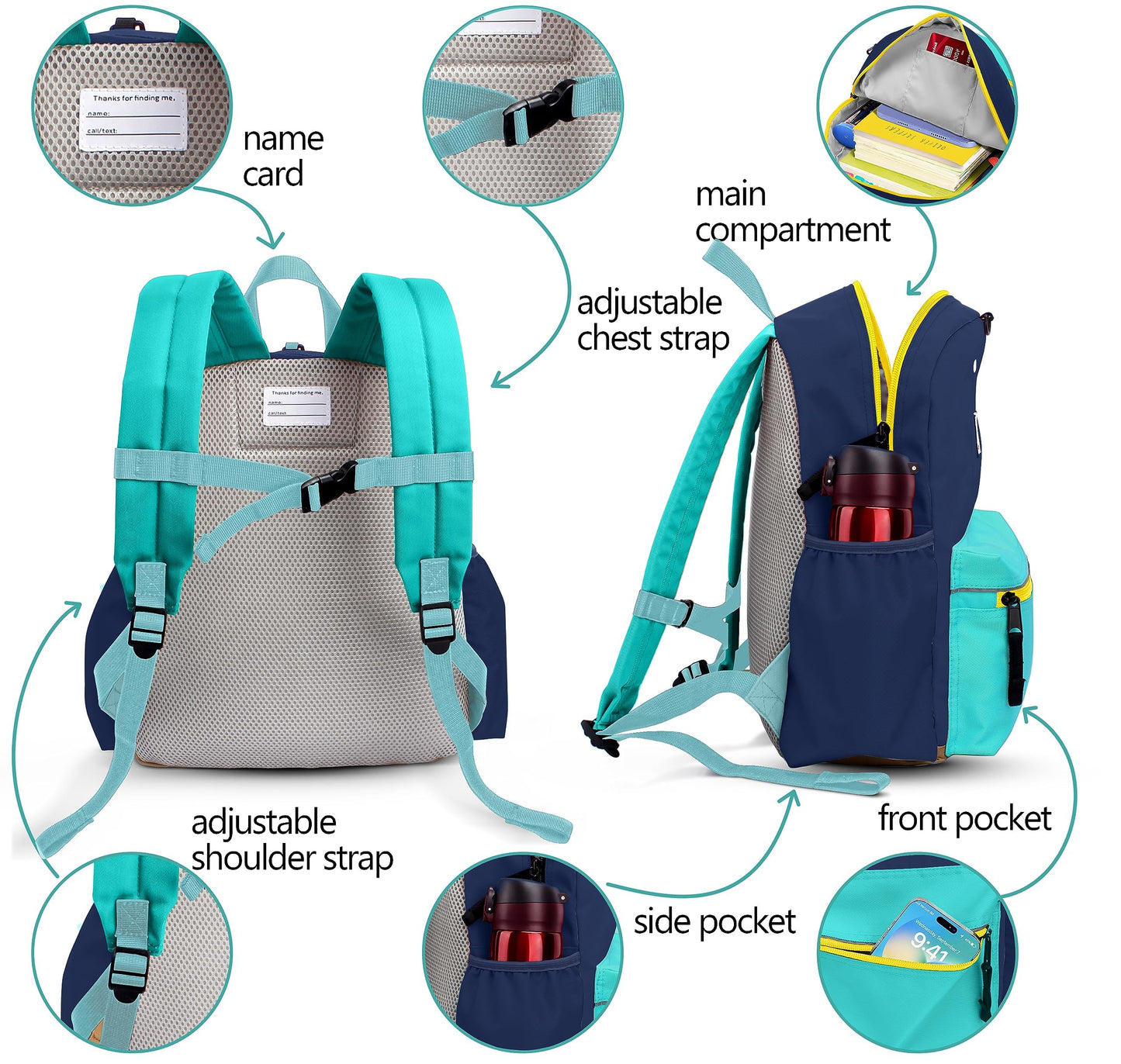 Kids' Toddler Backpack for School, Ages 3-5