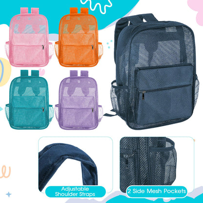 Amylove 17" Mesh Backpack – 48 Pack, Colorful