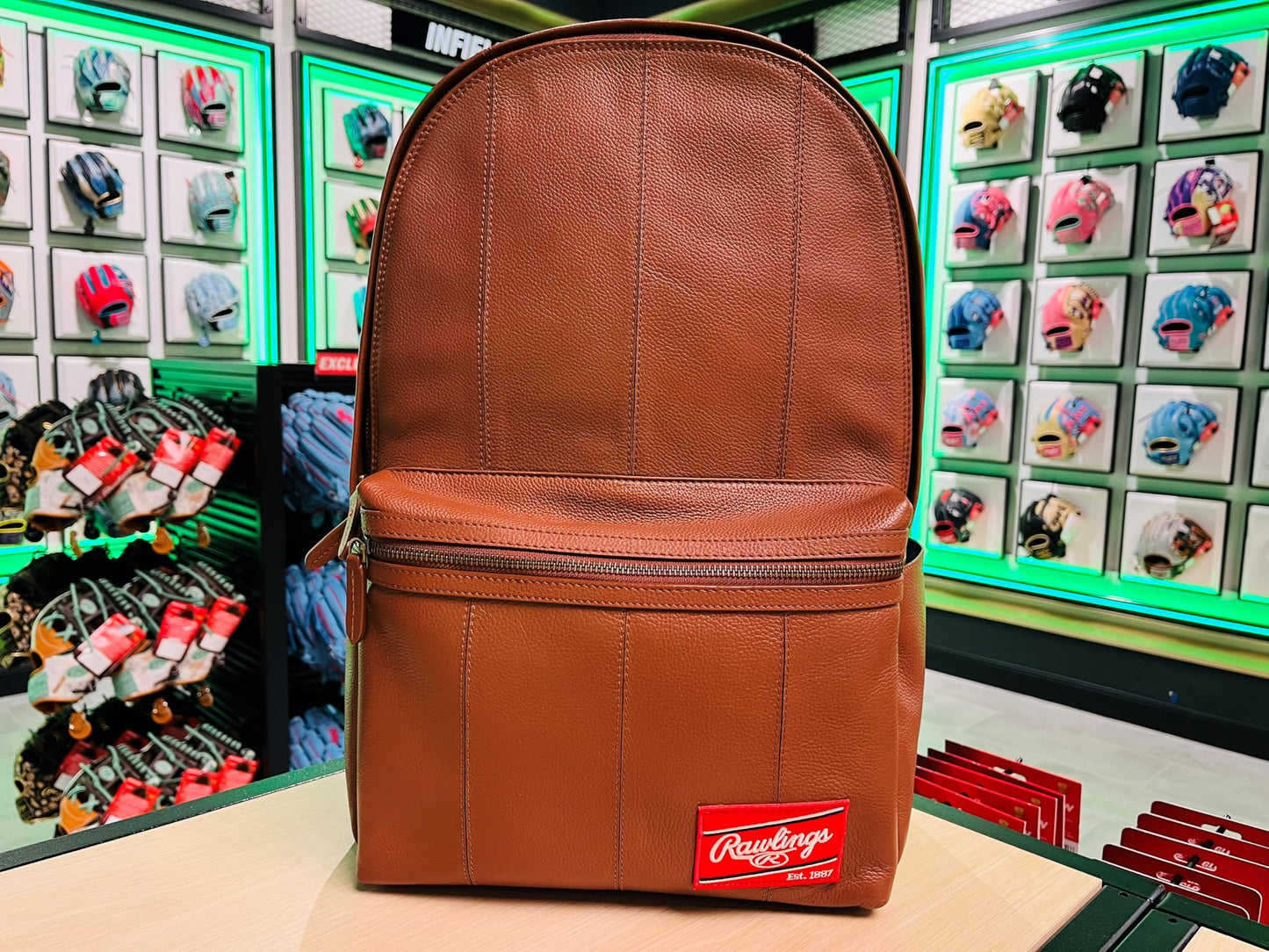 Rawlings Heritage 1887 Men's Leather Backpack, Brown