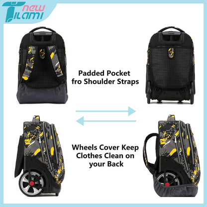 NEW TILAMI 19" Rolling Backpack for kids, Adjustable Laptop Backpack