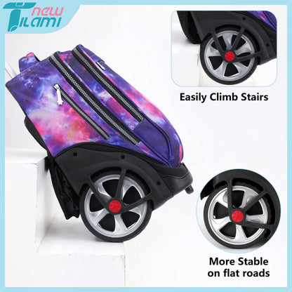 NEW TILAMI 19" Rolling Backpack for kids, Adjustable Laptop Backpack