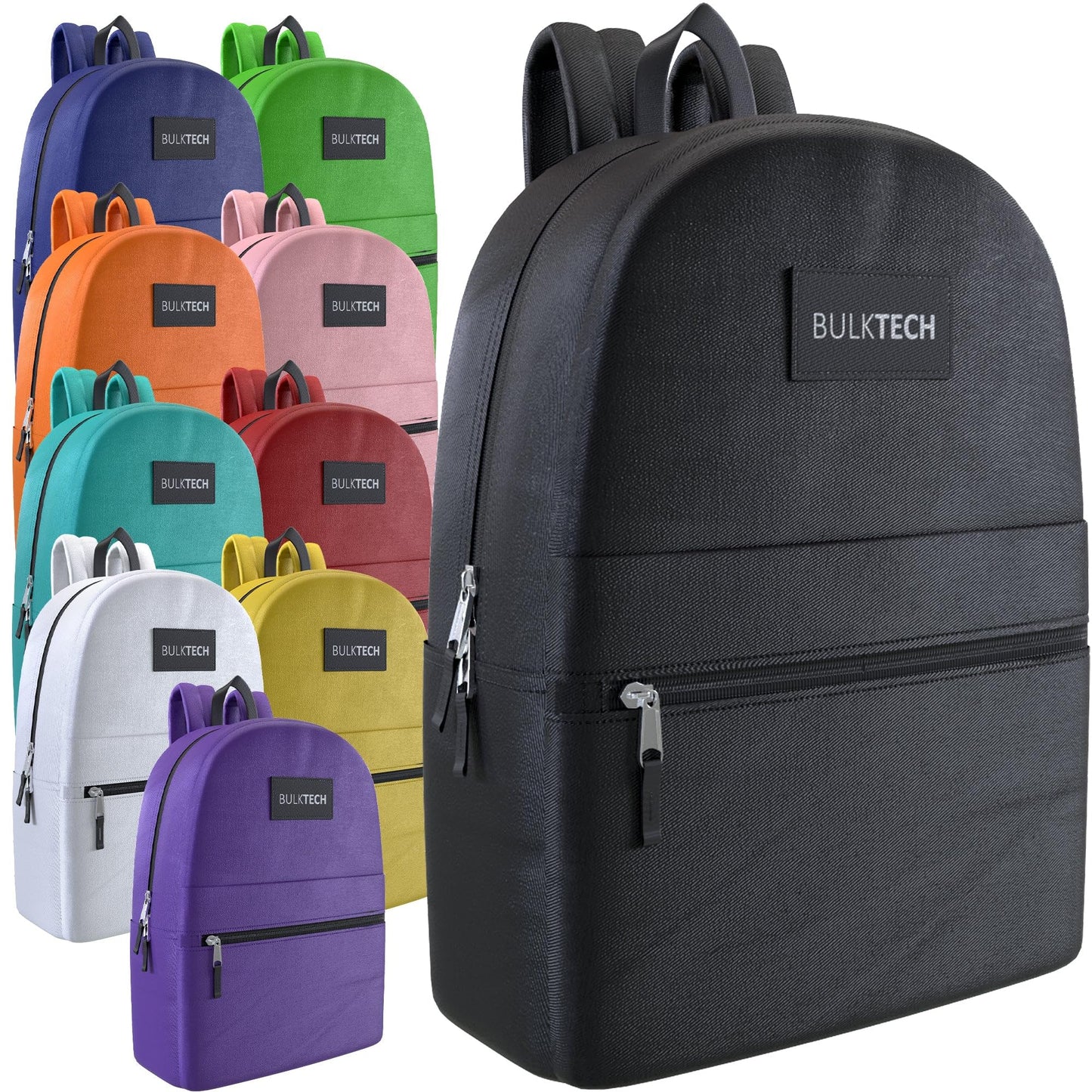 10-Pack Bulk Lightweight Backpacks, 17-Inch