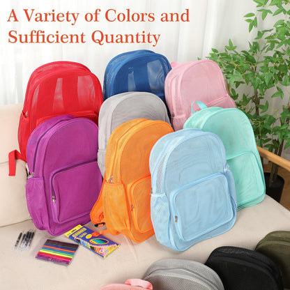 48-Pack 17" Clear Mesh Backpacks – Heavy Duty