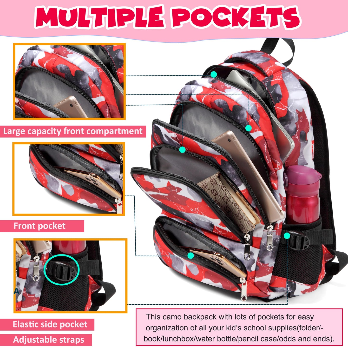 BLUEFAIRY 17" Kids Backpack for Boys