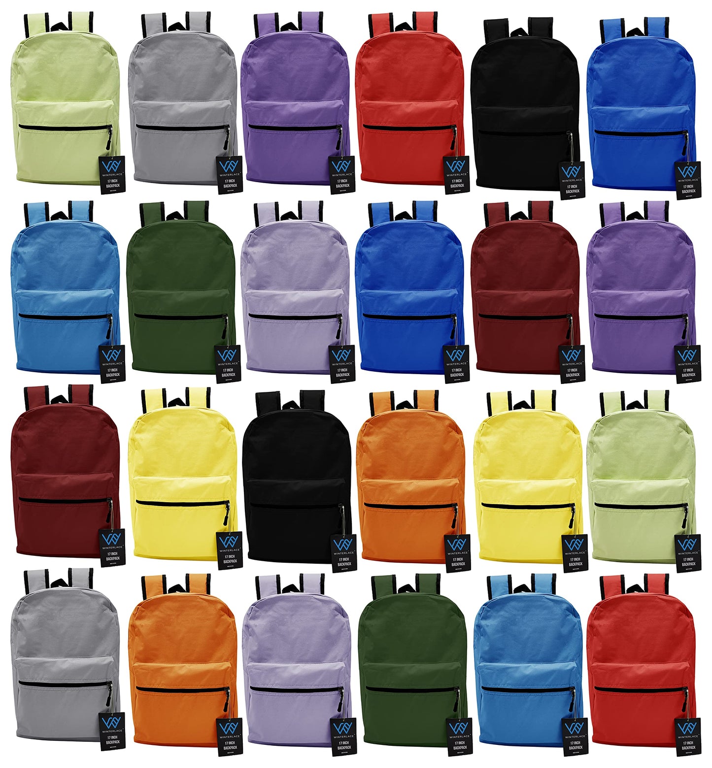Winterlace 24-Pack Lightweight Backpacks, 17-Inch