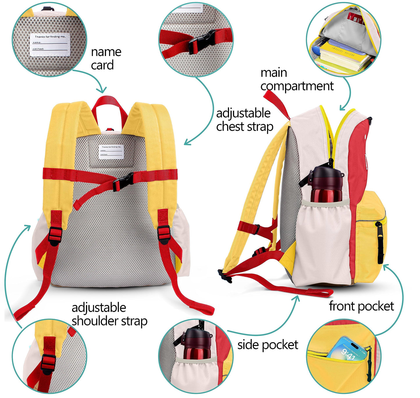 Kids' Toddler Backpack for School, Ages 3-5