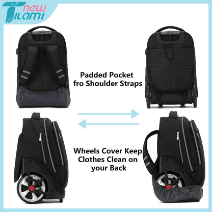 NEW TILAMI 19" Rolling Backpack for kids, Adjustable Laptop Backpack