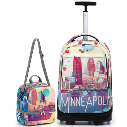 NEW TILAMI 19" Rolling Backpack for kids, Adjustable Laptop Backpack
