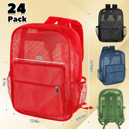 Amylove 17" Mesh Backpack – 48 Pack, Colorful