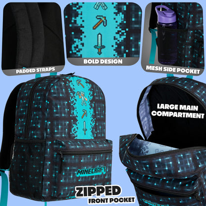 Minecraft Kids & Teens Backpack, Black