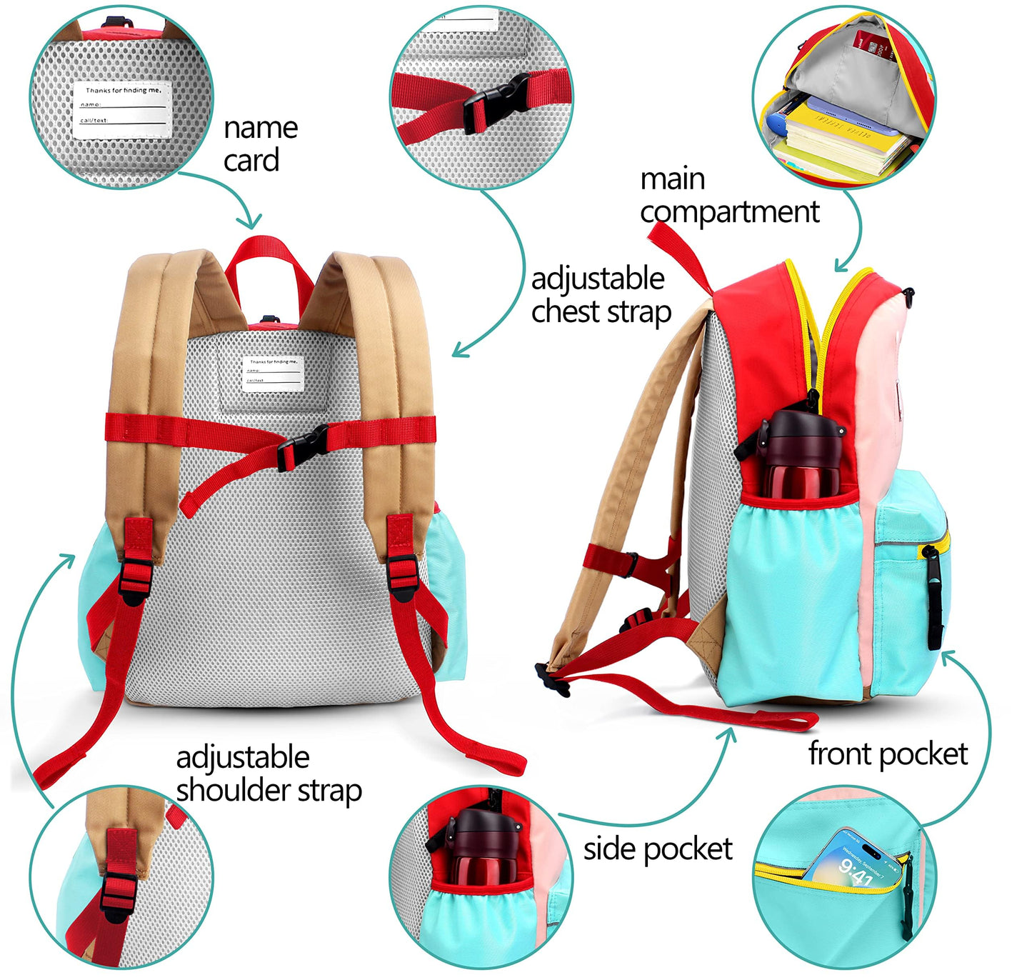 Kids' Toddler Backpack for School, Ages 3-5