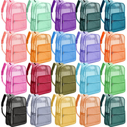 Amylove 17" Mesh Backpack – 48 Pack, Colorful