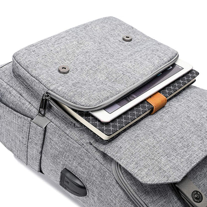 YALUNDISI Vintage Laptop Backpack with USB, Black