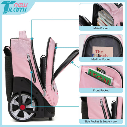 NEW TILAMI 19" Rolling Backpack for kids, Adjustable Laptop Backpack