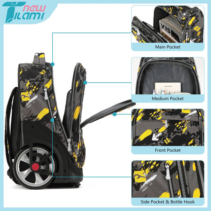 NEW TILAMI 19" Rolling Backpack for kids, Adjustable Laptop Backpack