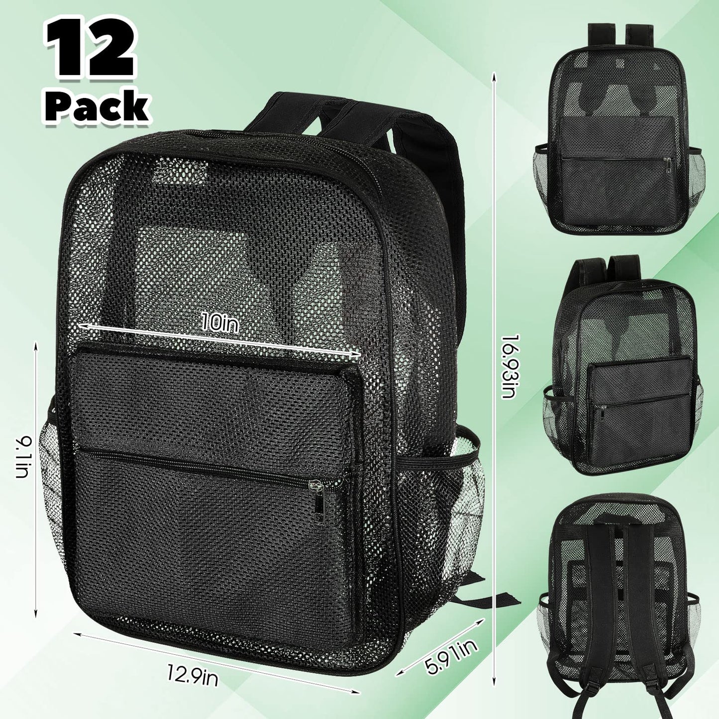 Amylove 17" Mesh Backpack – 48 Pack, Colorful