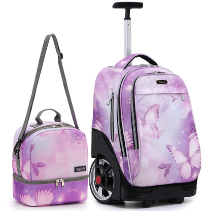 NEW TILAMI 19" Rolling Backpack for kids, Adjustable Laptop Backpack