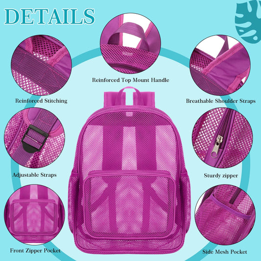 48-Pack 17" Clear Mesh Backpacks – Heavy Duty